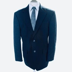 VERSINI Wool Darted Buttoned Collared Long Sleeve Blazer Navy EUR 38L